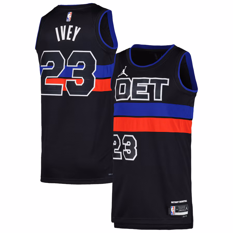 Unisex Detroit Pistons Jaden Ivey Jordan Brand Black Swingman Jersey - Statement Edition - ujerseystore
