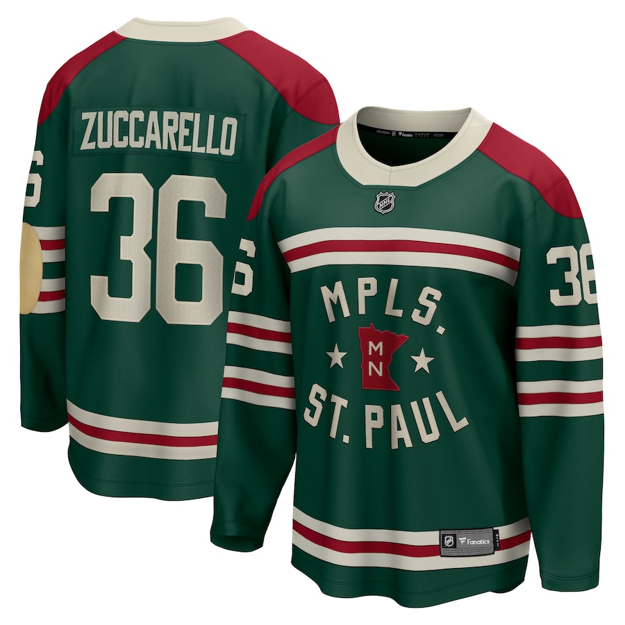 Men's Minnesota Wild Mats Zuccarello Fanatics Green 2022 Winter Classic Breakaway Player Jersey - ujerseystore