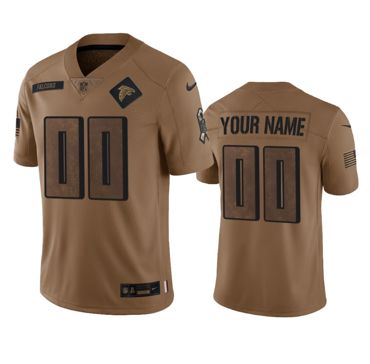 Men's Atlanta Falcons Active Player Custom 2023 Brown Salute To Setvice Limited Football Stitched Jersey - ujerseystore