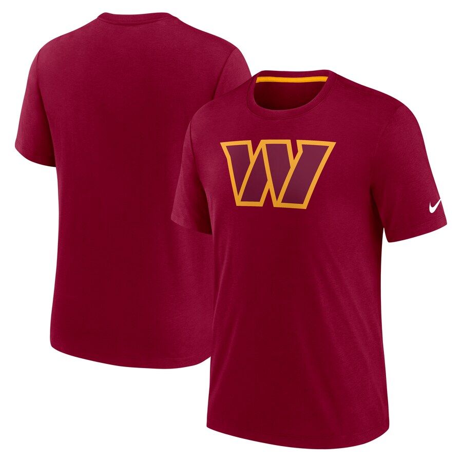 Men's Washington Commanders Nike Burgundy Playback Logo Tri-Blend T-Shirt - ujerseystore