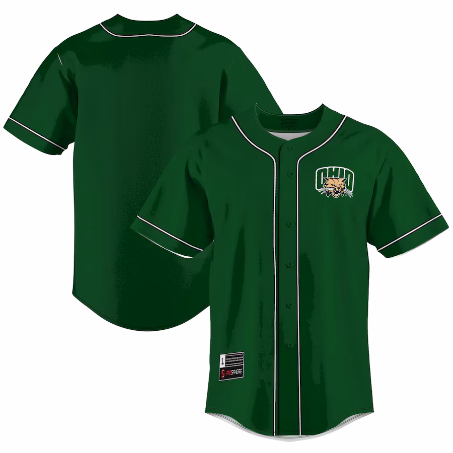 Men's GameDay Greats  Green Ohio Bobcats  Lightweight Baseball Jersey - ujerseystore