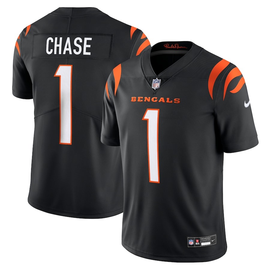 Men's Cincinnati Bengals Ja'Marr Chase Nike Black  Vapor Untouchable Limited Jersey - ujerseystore