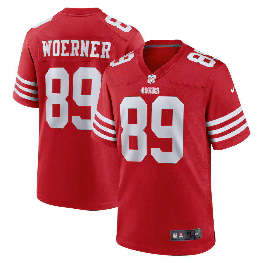 Men's San Francisco 49ers Charlie Woerner Nike  Scarlet  Game Jersey - ujerseystore
