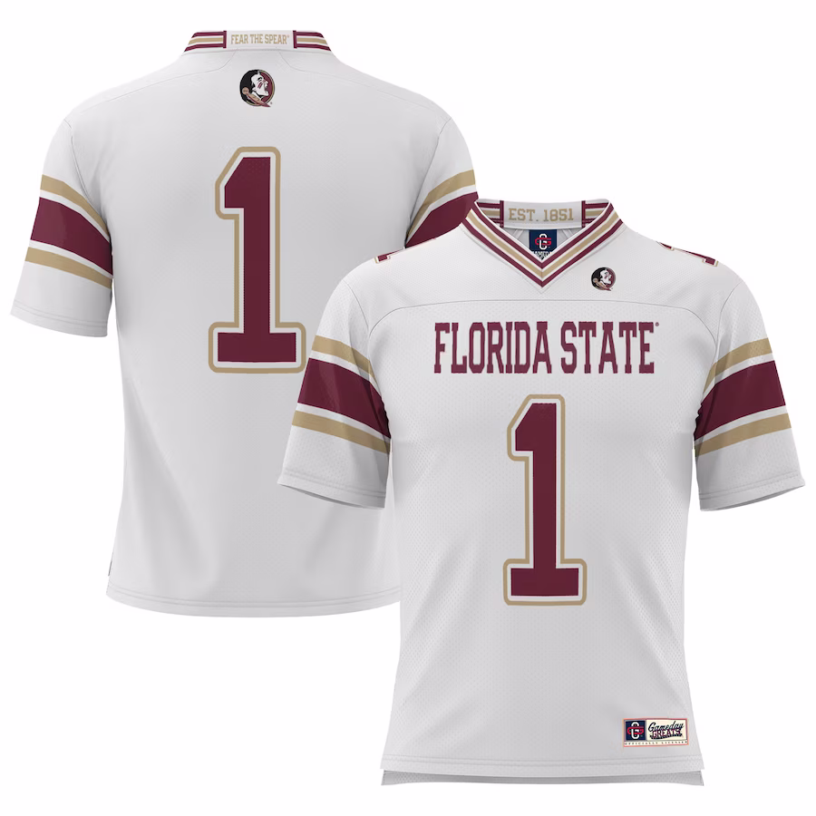 #1 Florida State Seminoles GameDay Greats Youth Football Jersey - White - ujerseystore