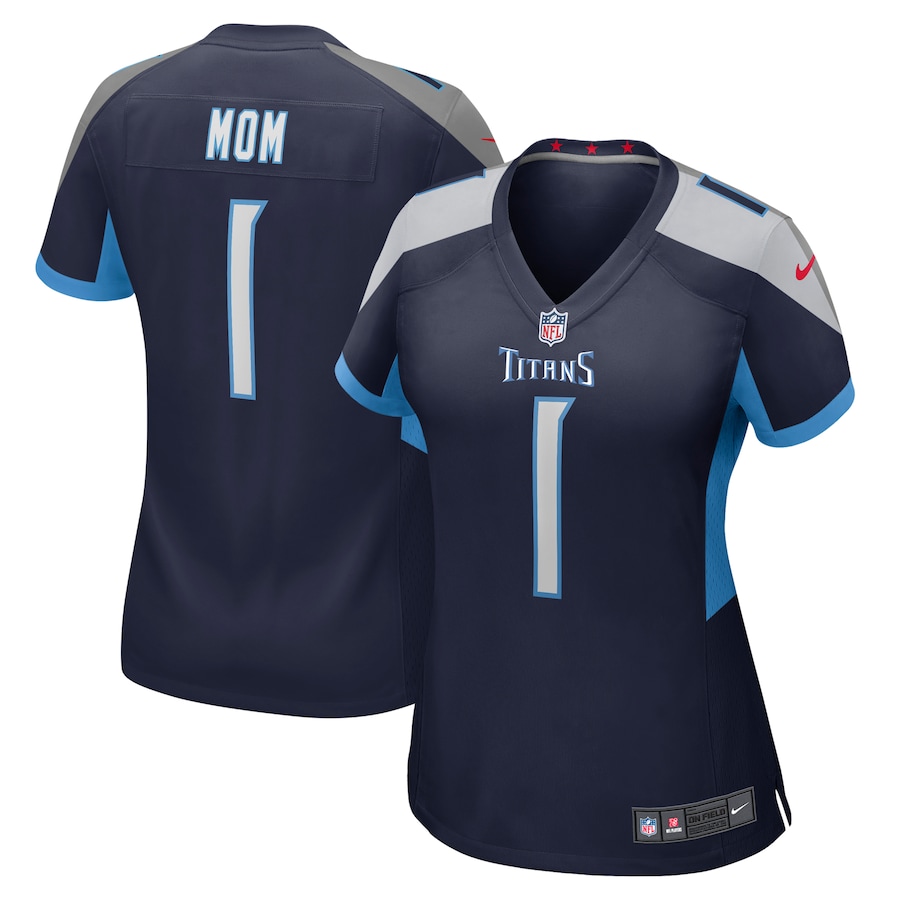 Women's Tennessee Titans Number 1 Mom Nike Navy Game Jersey - ujerseystore