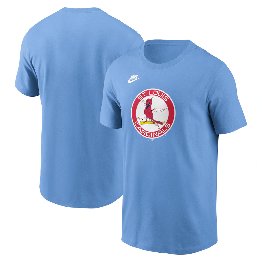 Men's St. Louis Cardinals Nike Light Blue Cooperstown Collection Team Logo T-Shirt - ujerseystore