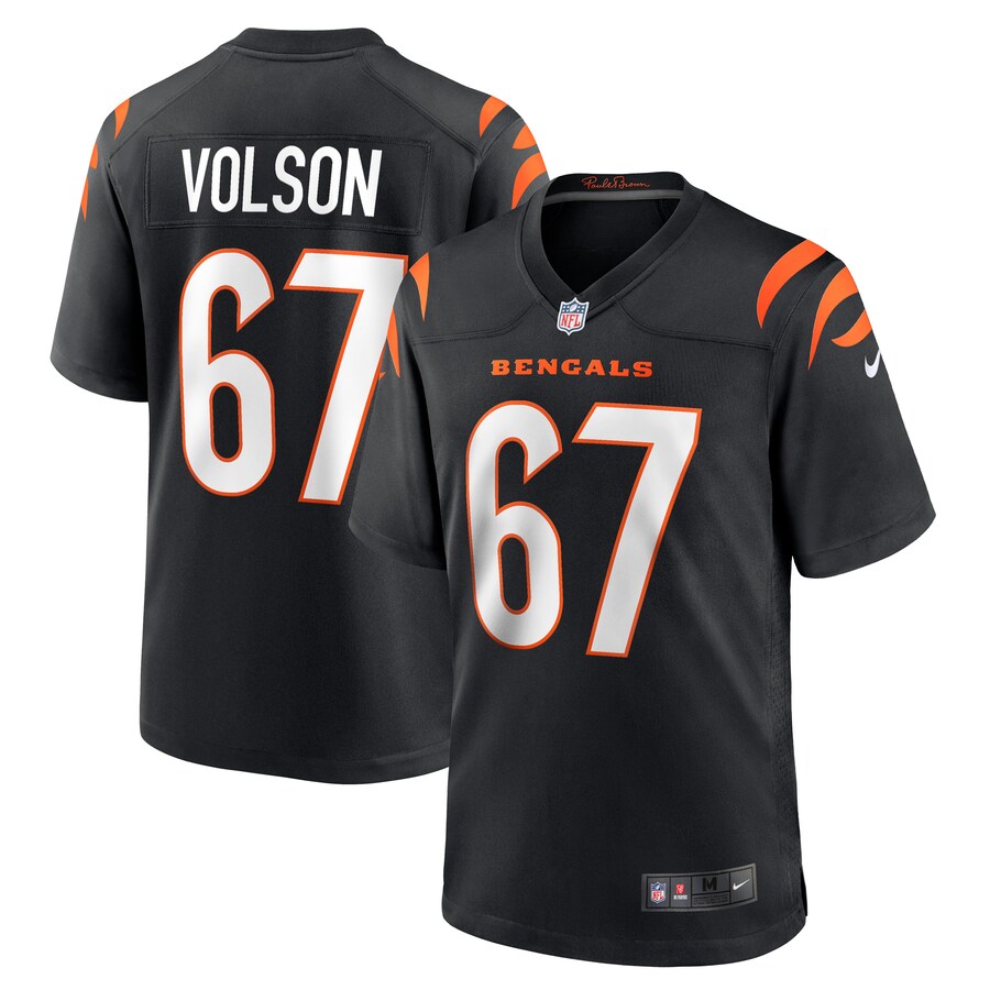 Men's Cincinnati Bengals Cordell Volson Nike Black Game Player Jersey - ujerseystore