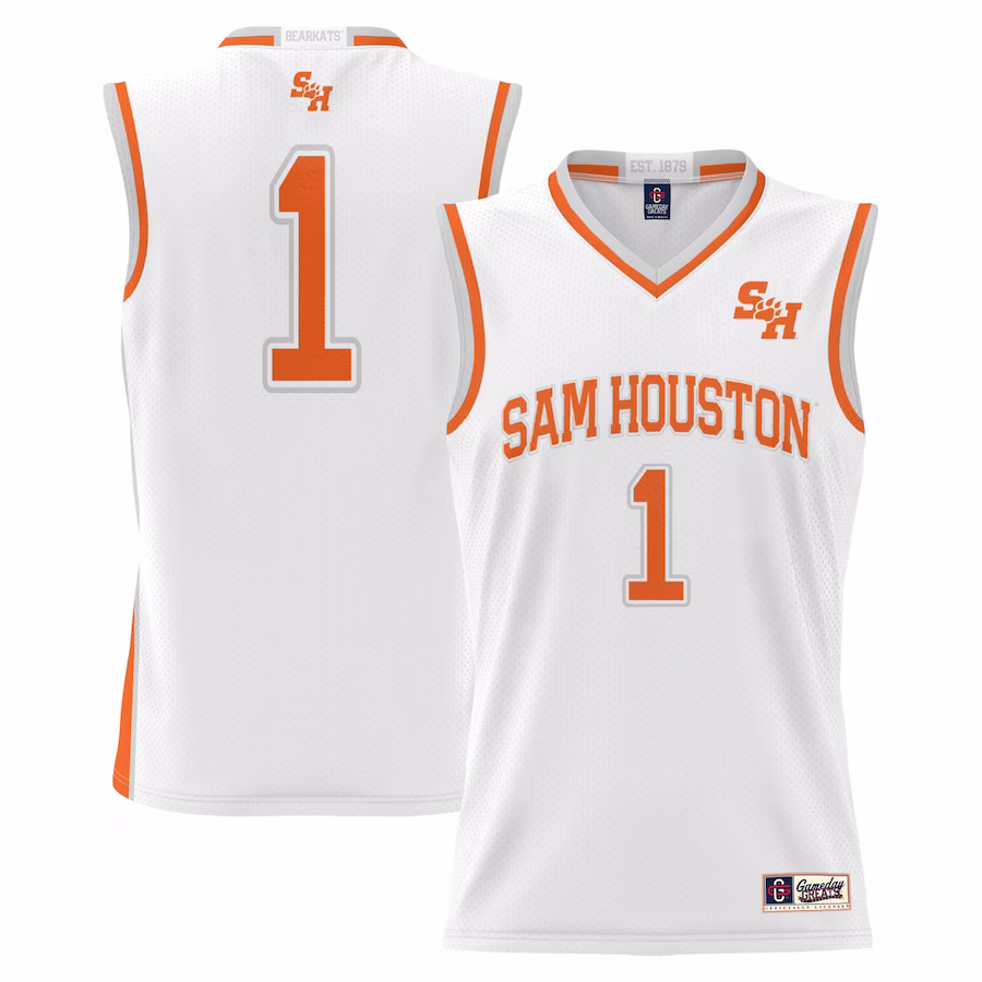 #1 Sam Houston State Bearkats GameDay Greats Replica Lightweight Basketball Jersey - White - ujerseystore