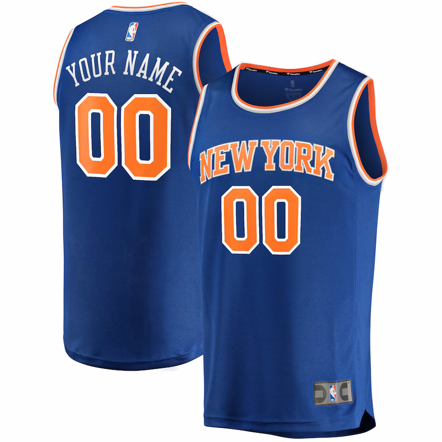 Men's New York Knicks Fanatics Blue Fast Break Custom Replica Jersey - Icon Edition - ujerseystore