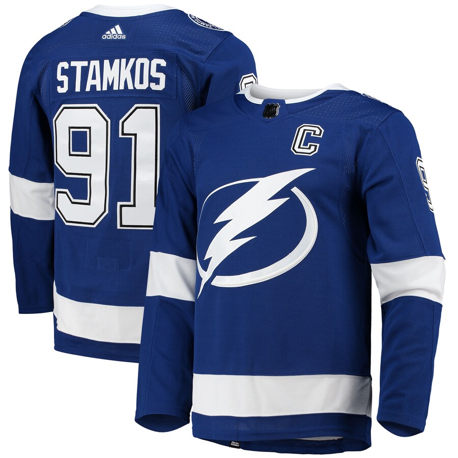 Men's Tampa Bay Lightning Steven Stamkos adidas Blue Home Primegreen Authentic Pro Player Jersey - ujerseystore