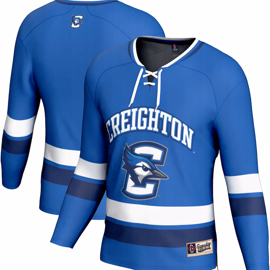 Men's GameDay Greats Blue Creighton Bluejays Spirit Hockey Jersey - ujerseystore