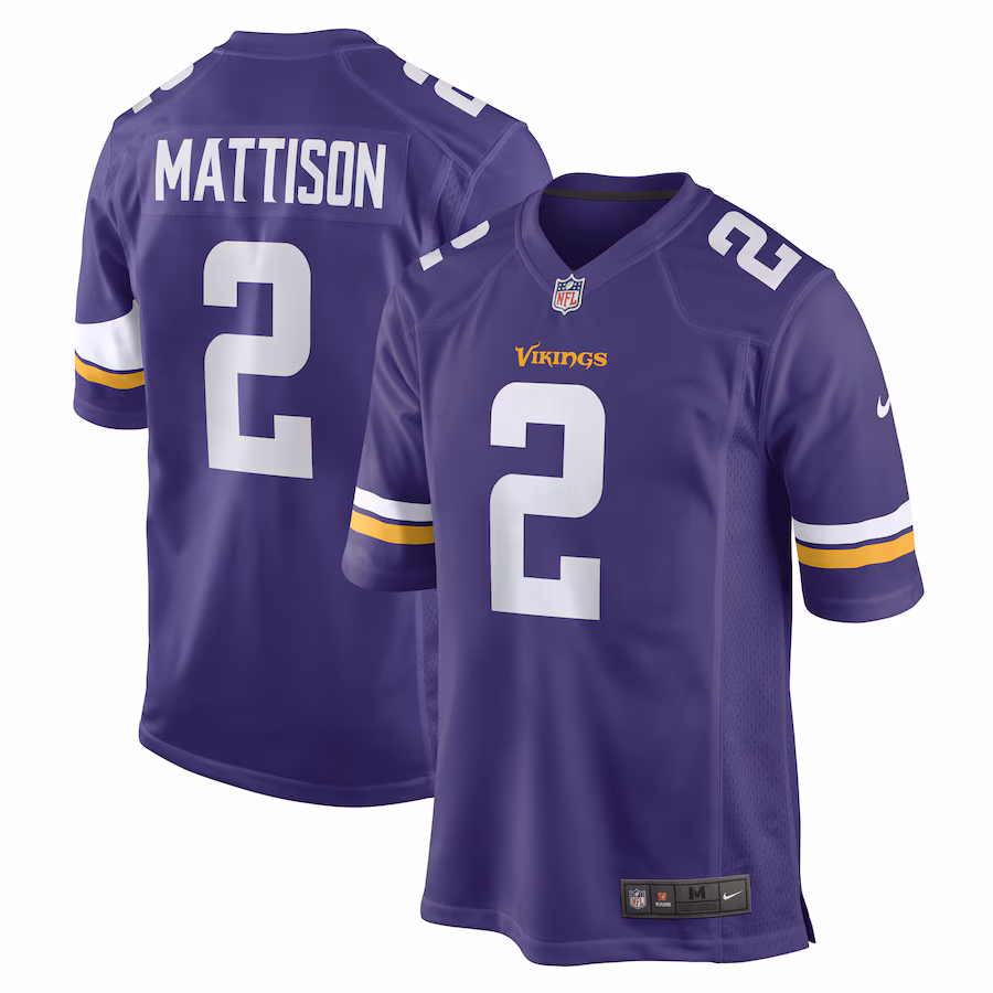 Men's Minnesota Vikings Alexander Mattison Nike Purple Game Player Jersey - ujerseystore