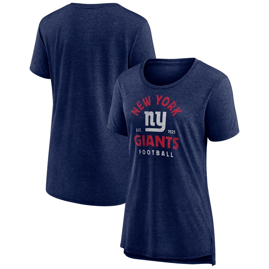 Women's New York Giants  Navy Vintage Arch Tri-Blend T-Shirt - ujerseystore