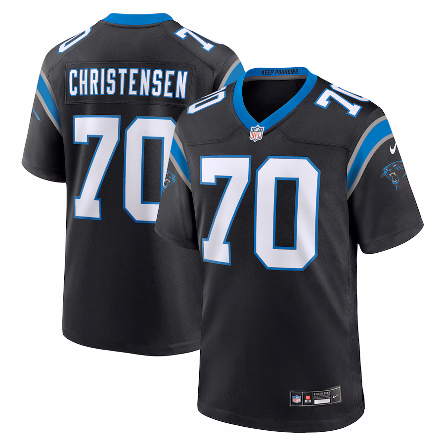 Men's Carolina Panthers Brady Christensen Nike Black Team Game Jersey - ujerseystore