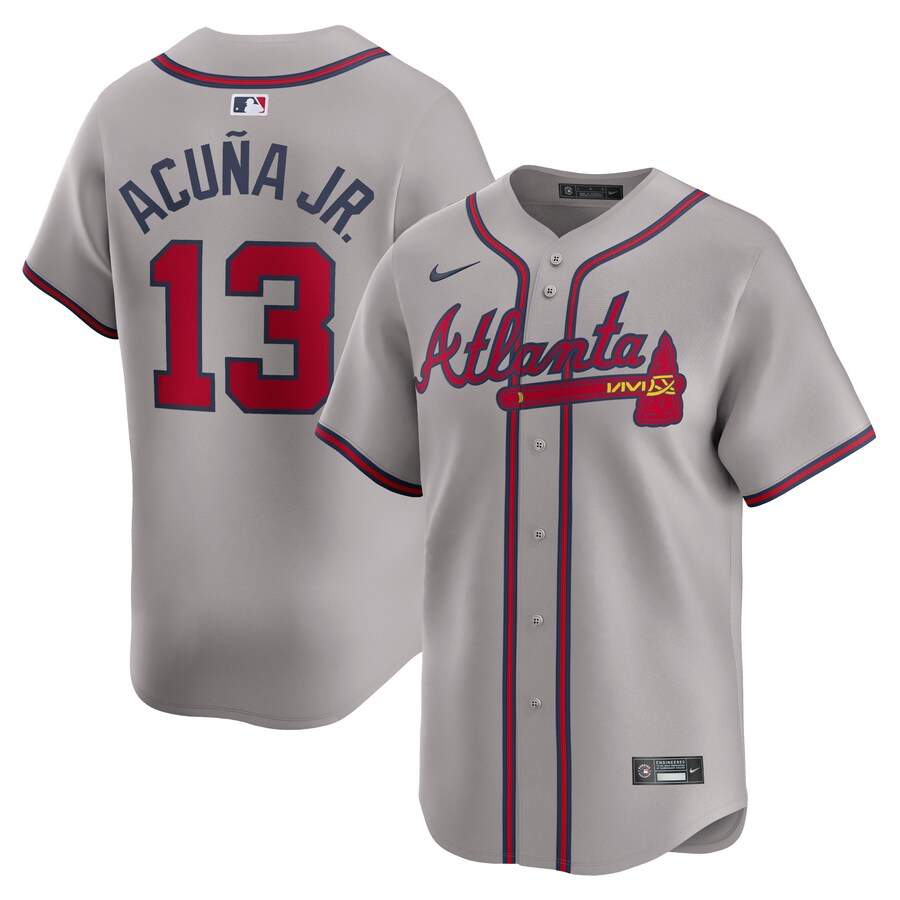 Men's Atlanta Braves Ronald Acuña Jr. Nike Gray Away Limited Player Jersey - ujerseystore