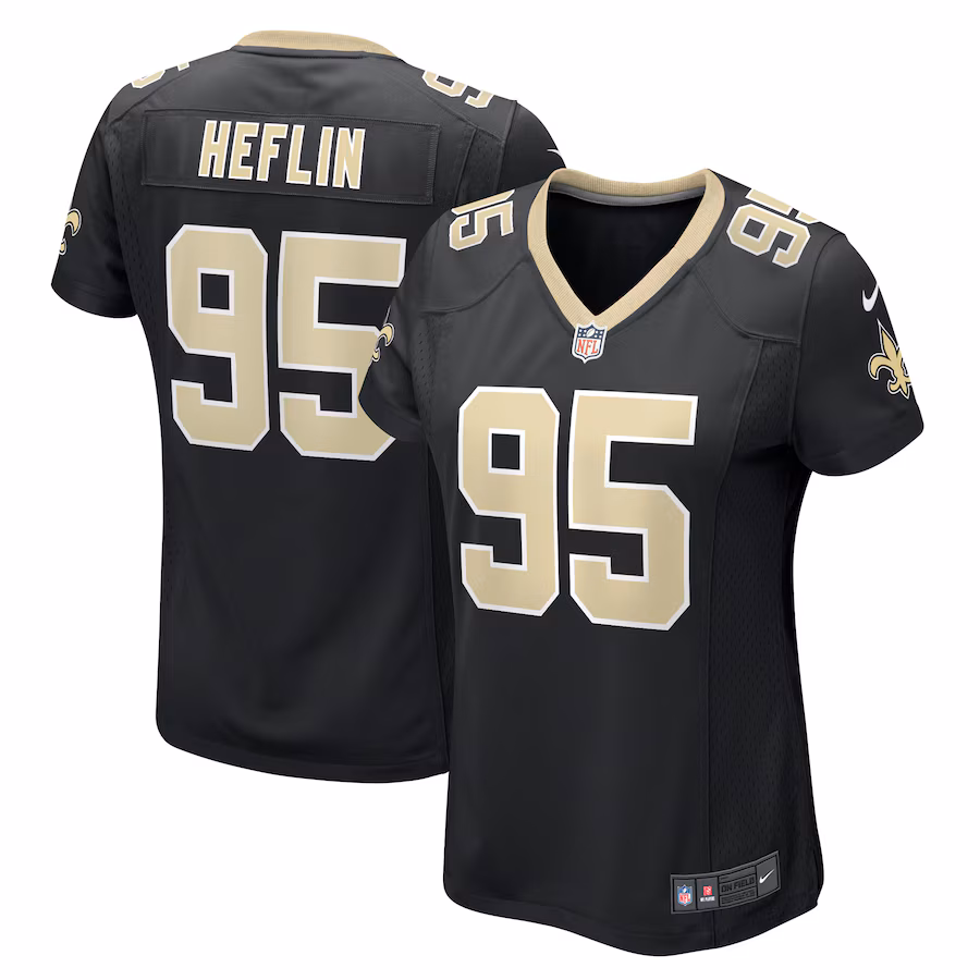 Women's New Orleans Saints Jack Heflin Nike  Black Team Game Jersey - ujerseystore