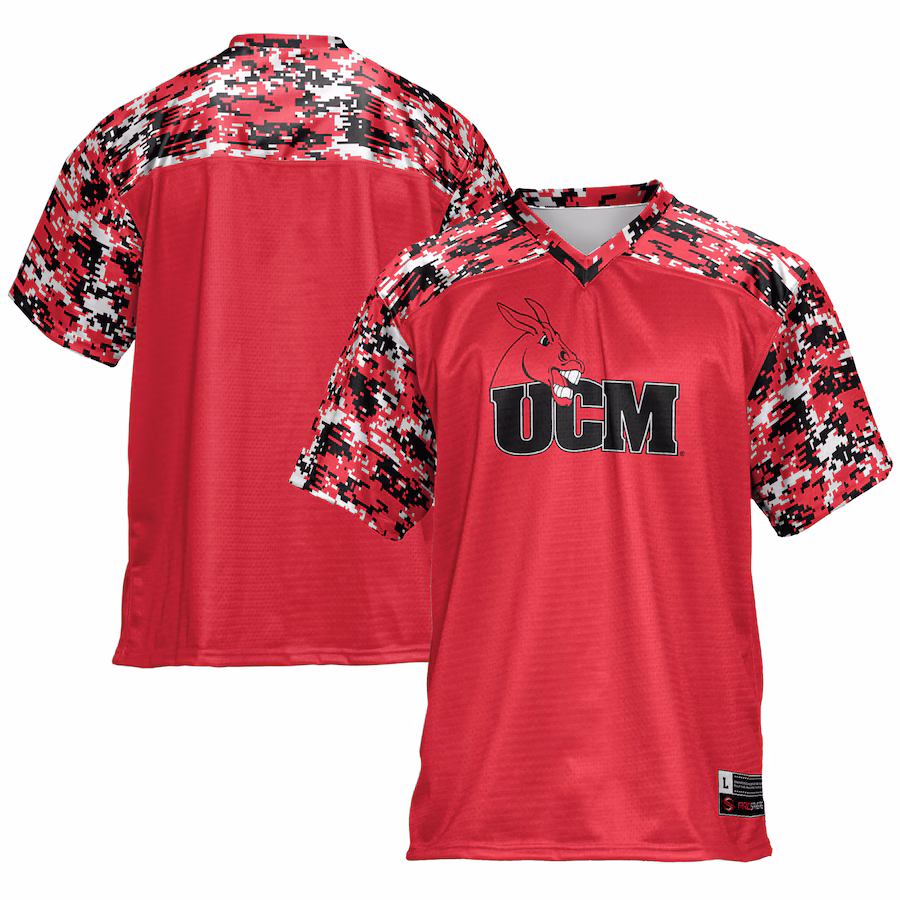 Men's GameDay Greats Red Central Missouri Mules Football Jersey - ujerseystore