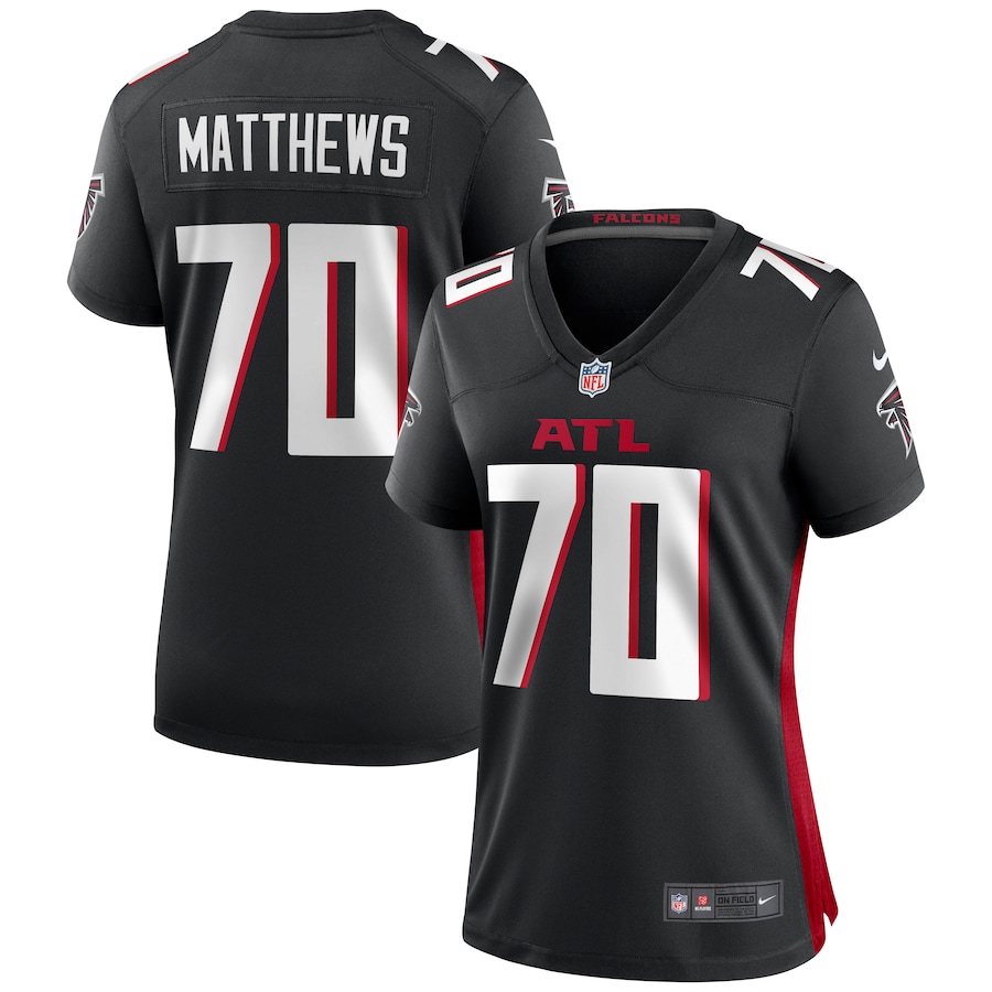 Women's Atlanta Falcons Jake Matthews Nike Black Game Jersey - ujerseystore