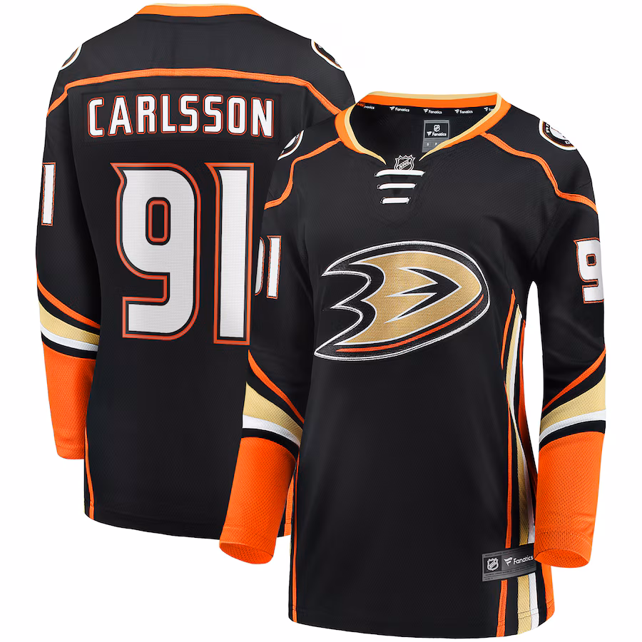 Women's Anaheim Ducks Leo Carlsson Fanatics Black Home Breakaway Player Jersey - ujerseystore