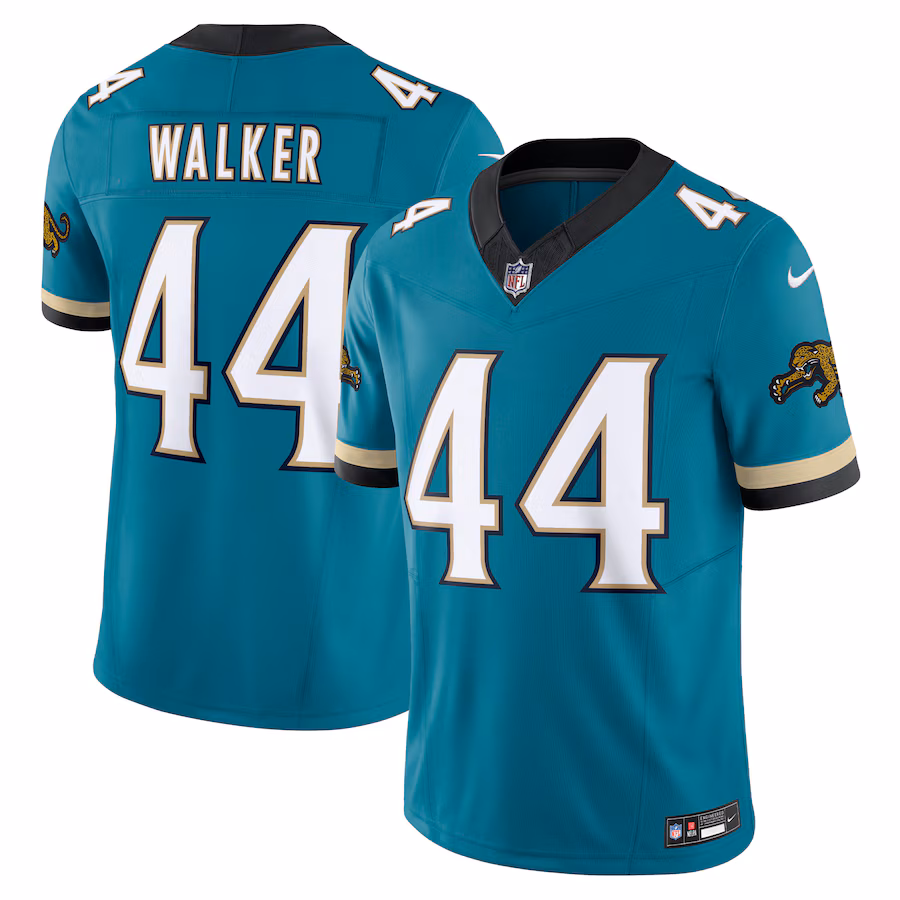 Men's Jacksonville Jaguars Travon Walker Nike Teal Prowler Throwback Vapor F.U.S.E. Limited Jersey - ujerseystore