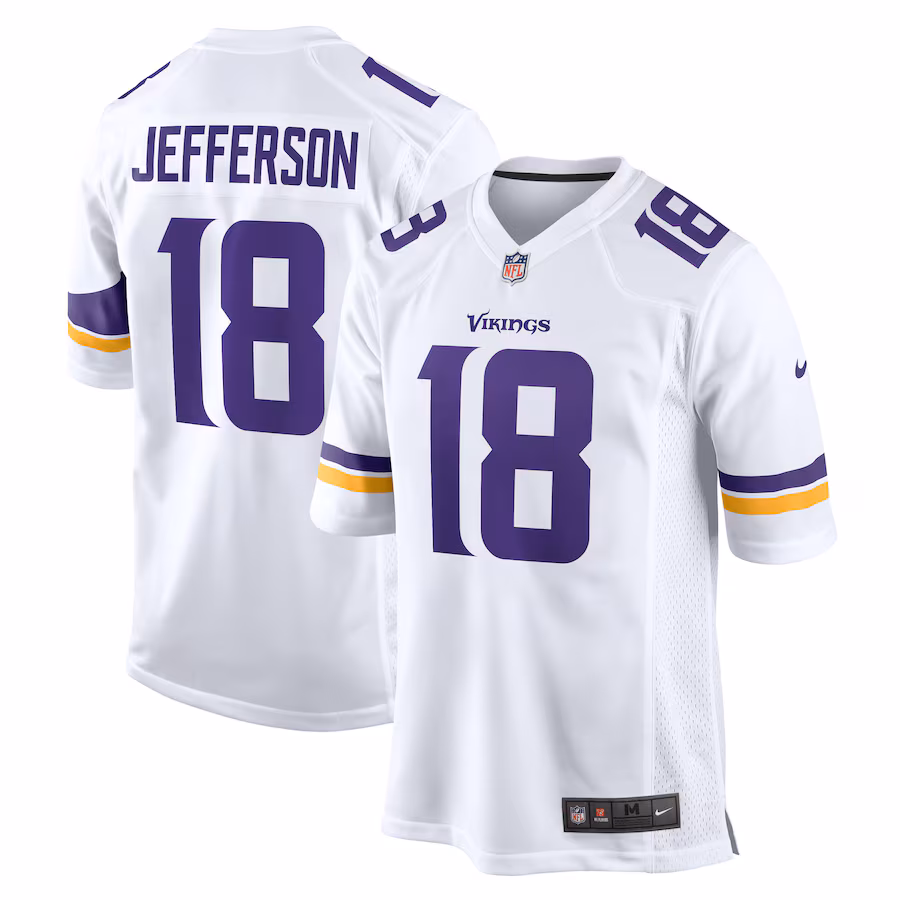Men's Minnesota Vikings Justin Jefferson Nike White Game Player Jersey - ujerseystore
