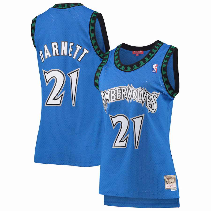Women's Minnesota Timberwolves Kevin Garnett Mitchell & Ness Blue  Hardwood Classics Swingman Jersey - ujerseystore