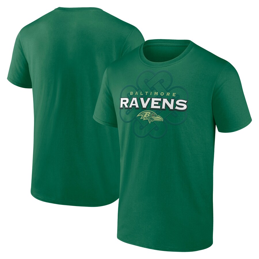 Men's Baltimore Ravens Fanatics Kelly Green Celtic Luck T-Shirt - ujerseystore