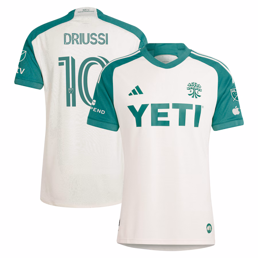 Men's Austin FC Sebastián Driussi adidas Tan 2024 The Armadillo Kit Authentic Player Jersey - ujerseystore