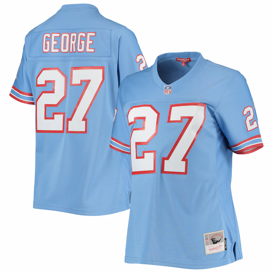 Women's Houston Oilers Eddie George Mitchell & Ness Light Blue Legacy Replica Player Jersey - ujerseystore