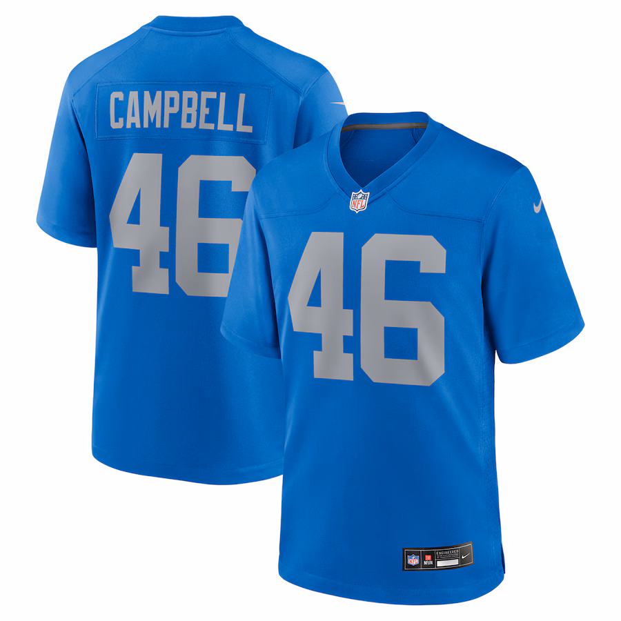 Men's Detroit Lions Jack Campbell Nike Blue Alternate Game Jersey - ujerseystore