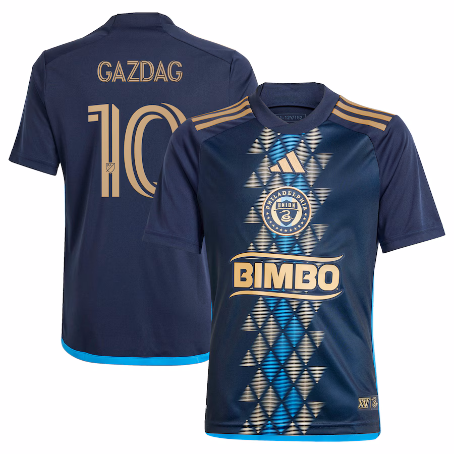 Youth Philadelphia Union Daniel Gazdag adidas Navy 2024 The XV Kit Replica Player Jersey - ujerseystore