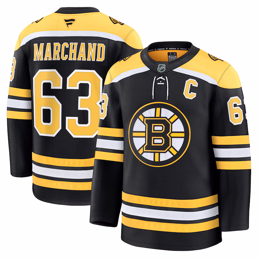 Men's Boston Bruins Brad Marchand Fanatics Black Home Premium Jersey - ujerseystore