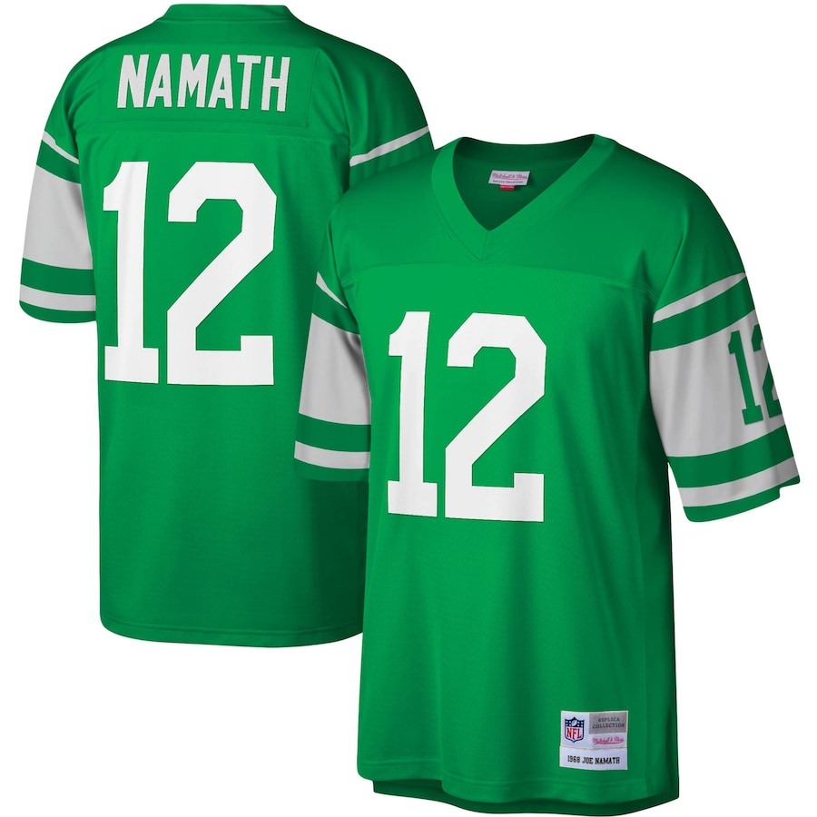 Men's New York Jets Joe Namath Mitchell & Ness Kelly Green Legacy Replica Jersey - ujerseystore