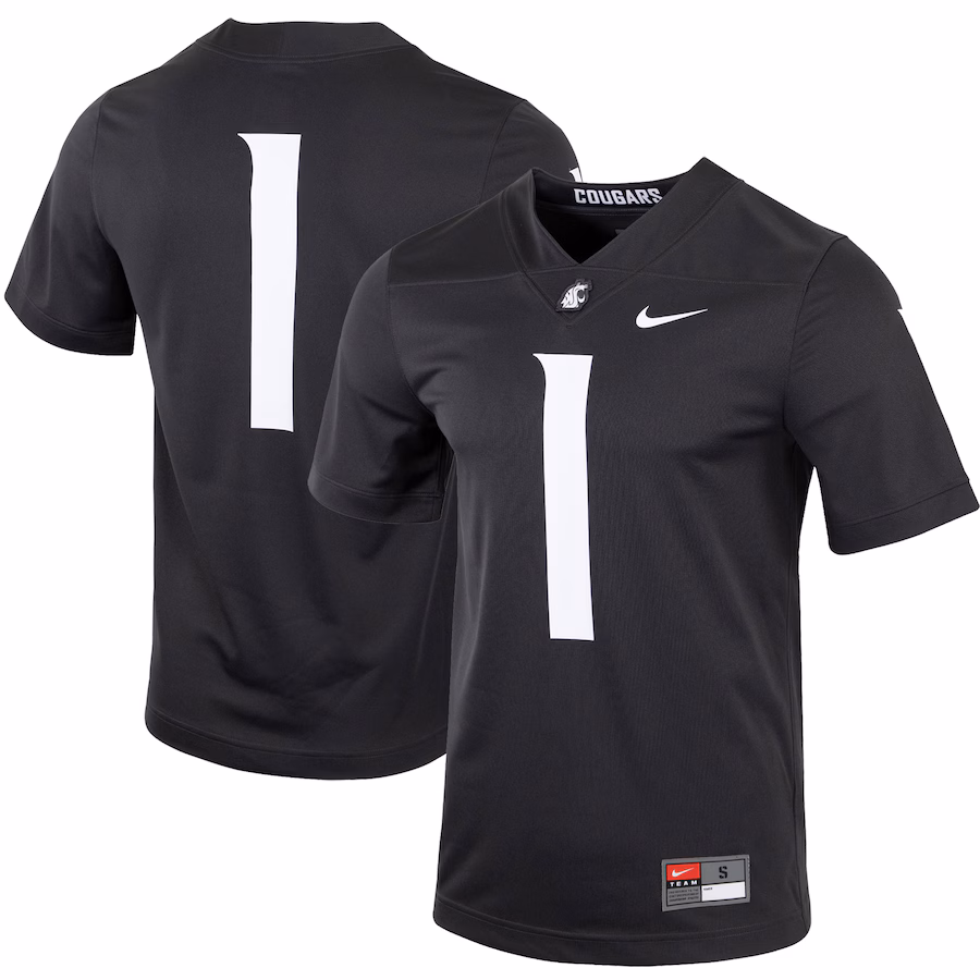Men's Nike #1 Charcoal Washington State Cougars Untouchable Football Jersey - ujerseystore