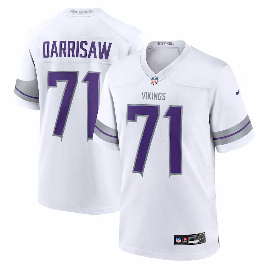 Men's Minnesota Vikings Christian Darrisaw Nike White Alternate Game Jersey - ujerseystore