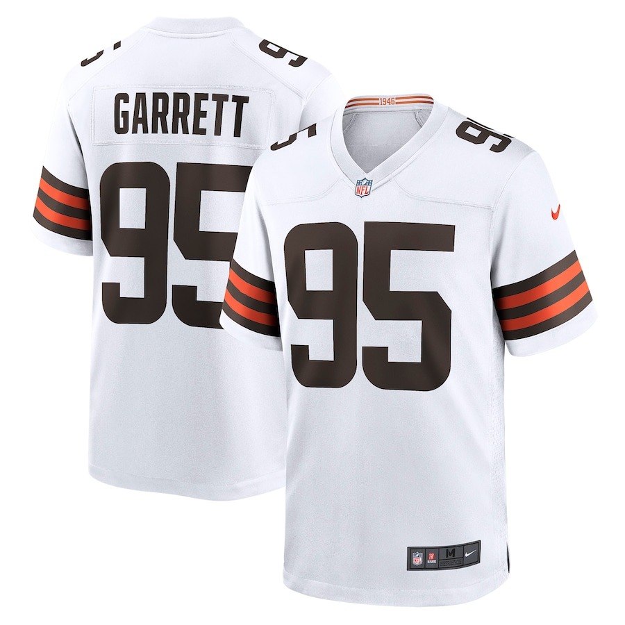 Men's Cleveland Browns Myles Garrett Nike White Away Game Jersey - ujerseystore