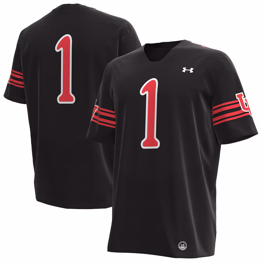 #1 Utah Utes Under Armour Replica Football Jersey - Black - ujerseystore