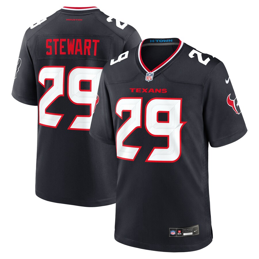 Men's Houston Texans M.J. Stewart Nike Navy Team Game Jersey - ujerseystore