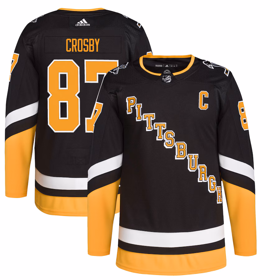 Men's Pittsburgh Penguins Sidney Crosby adidas Black Alternate Primegreen Authentic Player Jersey - ujerseystore