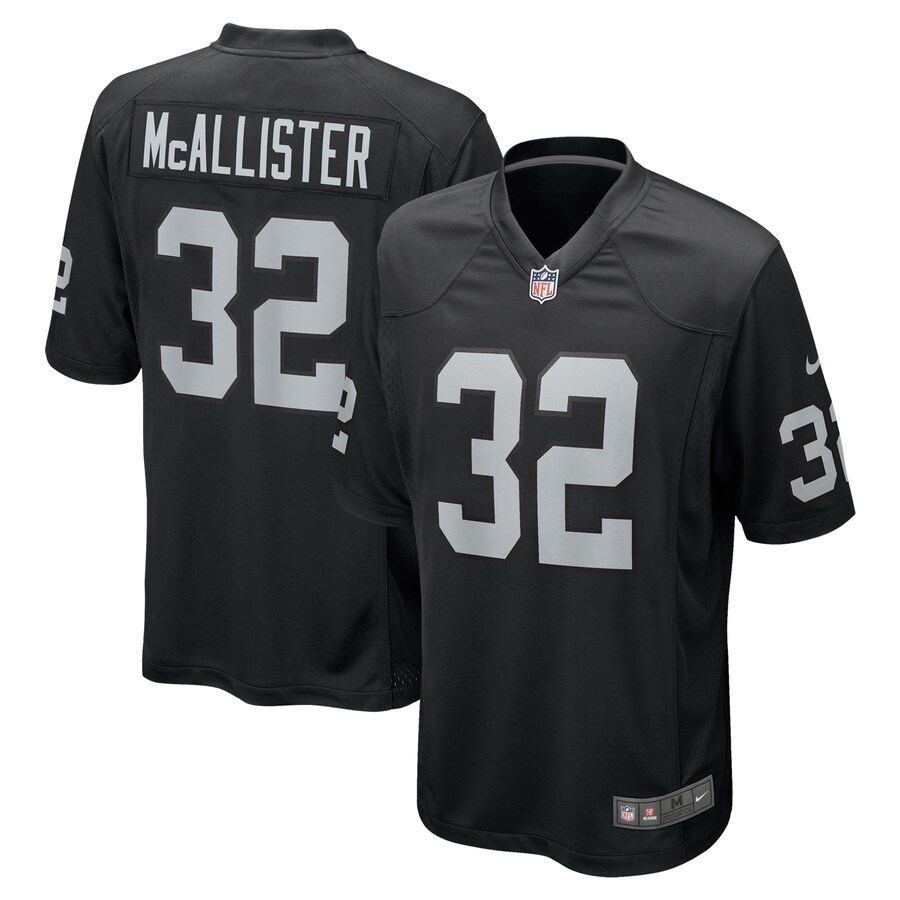 Men's Las Vegas Raiders Tyreik McAllister Nike Black Team Game Jersey - ujerseystore