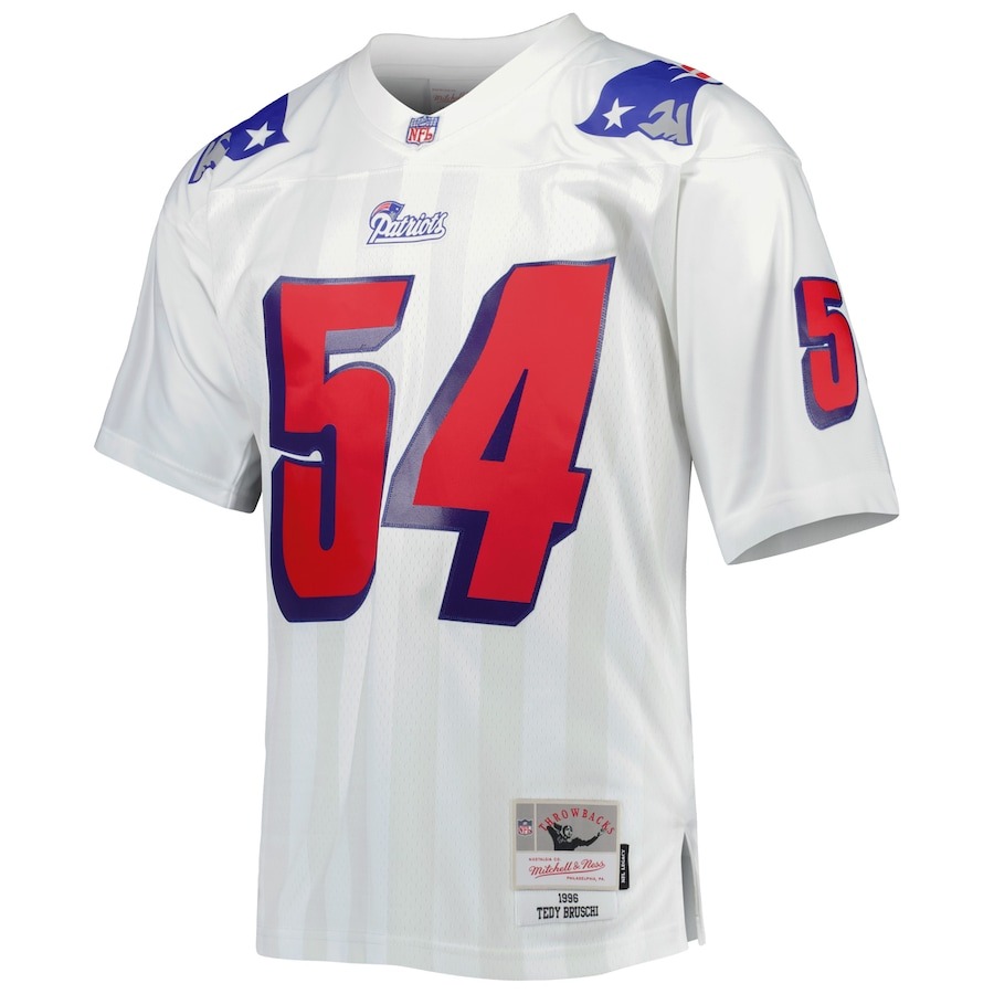 Men's New England Patriots Tedy Bruschi Mitchell & Ness White Legacy Replica Jersey - ujerseystore