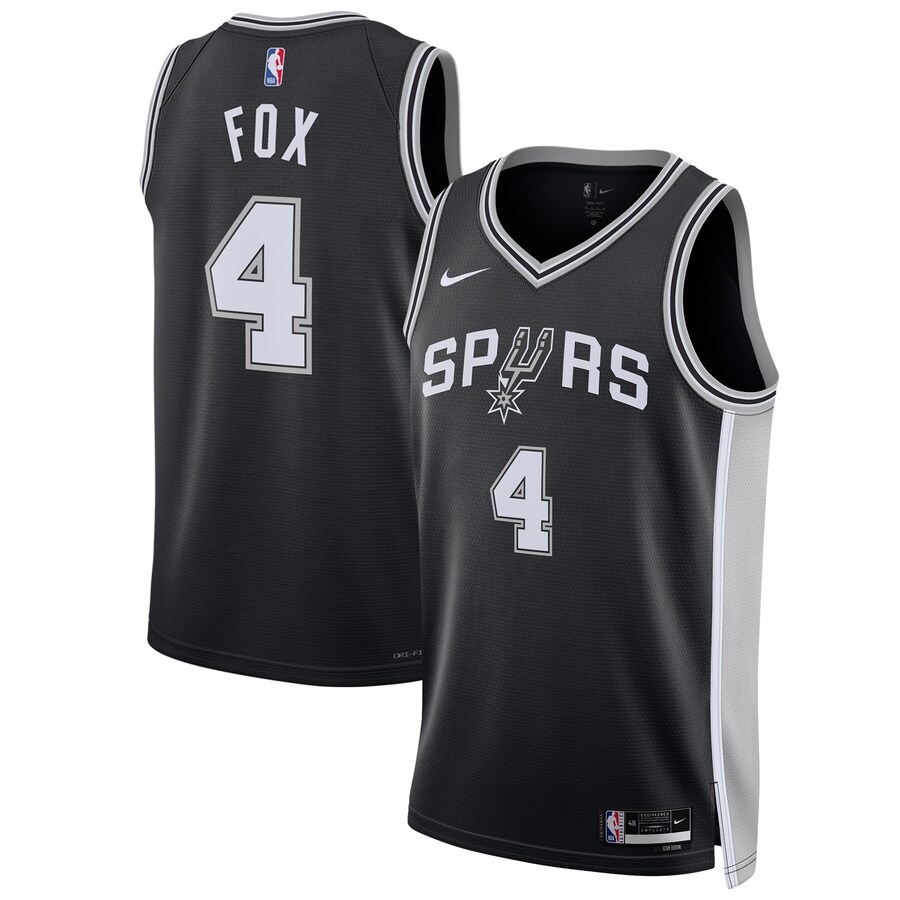 Unisex San Antonio Spurs De'Aaron Fox Nike Black Swingman Player Jersey - Icon Edition - ujerseystore