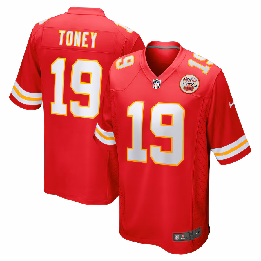 Men's Kansas City Chiefs Kadarius Toney Nike Red Game Player Jersey - ujerseystore