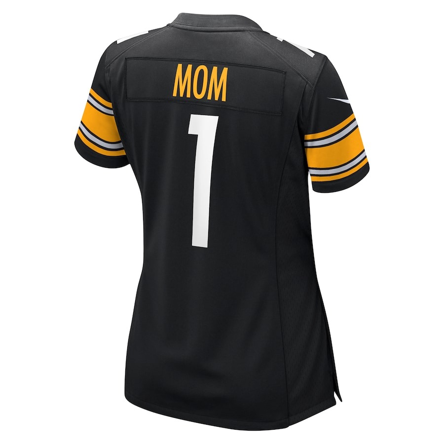 Women's Pittsburgh Steelers Number 1 Mom Nike Black Game Jersey - ujerseystore