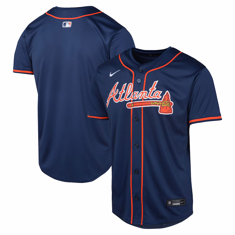 Youth Atlanta Braves Nike Navy Alternate Limited Jersey - ujerseystore