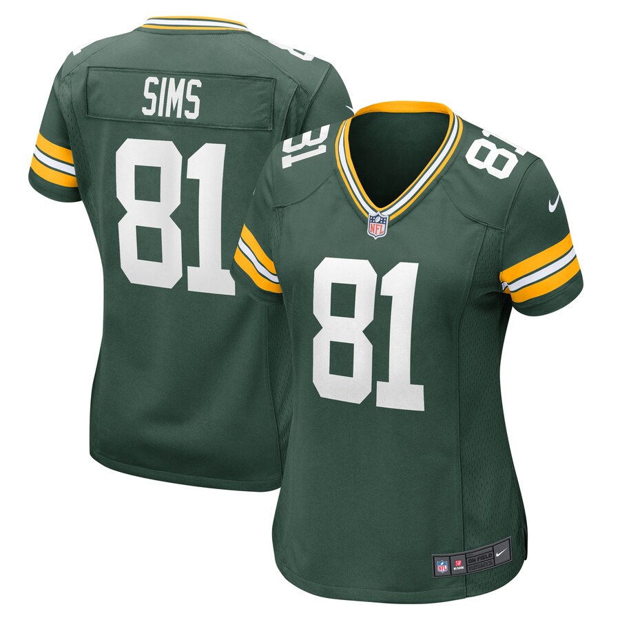 Women's Green Bay Packers Ben Sims Nike  Green Team Game Jersey - ujerseystore