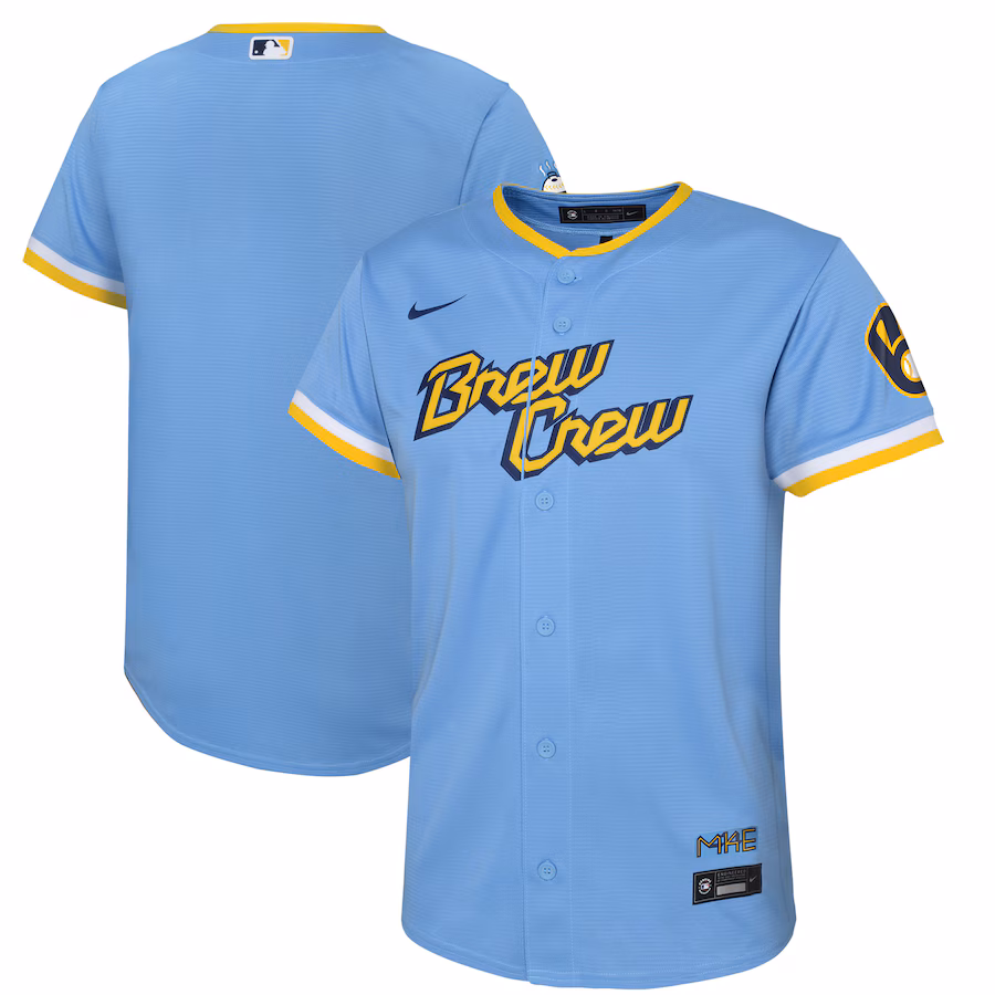 Youth Milwaukee Brewers Nike Powder Blue City Connect Replica Team Jersey - ujerseystore