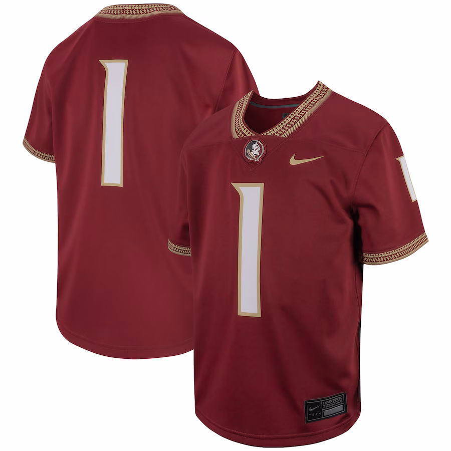 Youth Nike #1 Garnet Florida State Seminoles Untouchable Replica Game Jersey - ujerseystore
