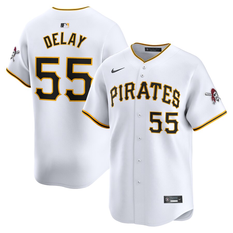 Men's Pittsburgh Pirates Jason Delay Nike White Home Limited Player Jersey - ujerseystore