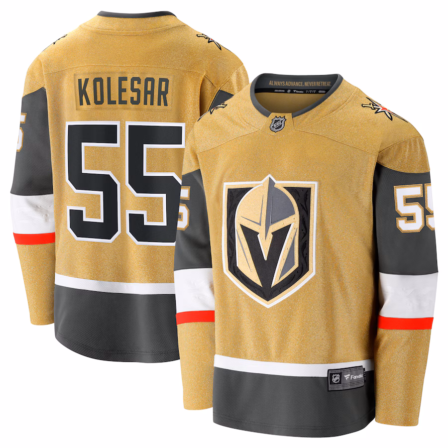 Men's Vegas Golden Knights Keegan Kolesar Fanatics Gold Home Breakaway Jersey - ujerseystore